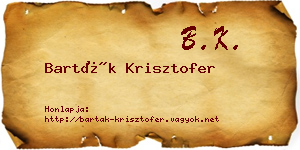 Barták Krisztofer névjegykártya